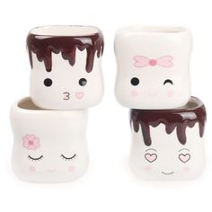 PRICES MAY VARY. SUPER CUTE LOOK: Our marshmallow mugs are super cute, each mug has a cute little face on the front, put our cute mugs on the table or the wall chest, let them greet you and make you happy once you get home, they look so cute that you will definitely love it! PERFECT GIFTS: Our cute marshmallow mugs are great gift ideas for women and kids who loves cute items, imagine how happy your kids or women would be when he or she receive these cute marshmallow mugs from you. CUTE HOME DECO Marshmallow Face, Cute Marshmallows, Hot Cocoa Recipe, Cocoa Recipes, Marshmallow Pops, Hot Coco, Hot Cocoa Mixes, Keramik Design, 40th Gifts