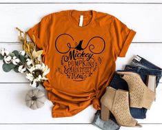 Mickey Pumpkins Shirt, Disney Halloween Shirt Cricut Disney Halloween Shirts, Disneyland Halloween Couple Shirts, Halloween Disneyland Shirts, Disney Shirt Cricut, Themed Short Sleeve T-shirt For Fall, Fall Themed Short Sleeve T-shirt, Fall Themed T-shirt With Character Print, Fall Themed T-shirt With Letter Print, Graphic Print T-shirt For Disney Fan Events In Fall