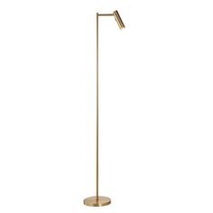 a gold floor lamp with a white background