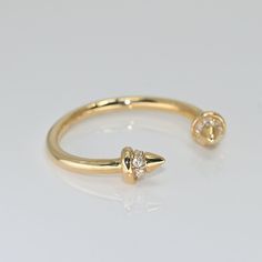 14k Solid Gold Open Claw Ring. Real Gold Arrow Ring. Unique Design Open Band Ring For Her with premium grade D Color (colorless) VS/SI clarity moissanite. 💙 Our jewelry is handcrafted with love and great care at San Francisco Bay! 💙 You will receive them exactly as pictured. We don't use any filters, all photos are authentic and unedited. 💙 The ring material is 14k Solid gold, should not be confused with gold plating or filling. It won't tarnish or fade over time. 💙 We're offering the finest 14k Yellow Gold Crystal Ring With Vs Clarity, 14k Gold Tarnish Resistant Crystal Ring, 14k Gold Tarnish-resistant Crystal Ring, Yellow Gold Polished Crystal Promise Ring, Yellow Gold Crystal Ring With Polished Finish For Promise, Yellow Gold Crystal Promise Ring With Polished Finish, Yellow Gold Tarnish Resistant Crystal Open Ring, Yellow Gold Tarnish Resistant Open Crystal Ring, Tarnish Resistant 14k Gold Crystal Ring