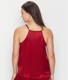 Our favorite lounge line truly has something for everything. Their mix-and-match line of satiny basics feels special and luxurious; we think it’s the next best thing to silk and it’s wash-and-wear! This racerback camisole has adjustable straps and a swingy silhouette-- you’ll never want to take it off. The lipstick red Babe tank top runs large. Order one size smaller than you typically would. To best care for your garments, we recommend hand washing them with a gentle weighted detergent like Soa Satin Camisole With Built-in Bra For Loungewear, Solid Satin Camisole For Loungewear, Satin Camisole With Spaghetti Straps For Loungewear, Satin Sleeveless Top For Loungewear, Sleeveless Satin Top For Loungewear, Summer Satin Loungewear Tops, Summer Satin Tops For Loungewear, Satin Camisole With Adjustable Straps For Sleep, Satin Cami Top With Delicate Straps