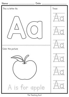 an apple worksheet with letters and numbers