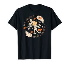 a black t - shirt with an orange and white cartoon character on it's chest