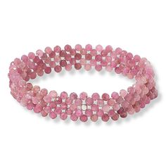 Jay King Faceted Pink Tourmaline Woven Bead Stretch Bracelet  Tiny, faceted pink tourmaline beads, handcrafted into a woven design, give this easy-to-wear stretch bracelet a fun, fashionable touch of dimension and color. From Jay King.       Approx. 7-1/4"L x 1/2"W; fits 7" to 7-1/2" wrist     Stamped .925 (quality tag only)     Stretch bracelet has 3mm faceted, round pink tourmaline beads woven together with jeweler's elastic   Stone Information       All sizes and weights approximate     Stabi Pink Rondelle Beaded Bracelets, Hand-strung, Pink Hand-strung Rondelle Beaded Bracelets, Pink Rondelle Beaded Bracelets, Pink Faceted Beads Round Bracelets, Pink Faceted Beads Bracelets, Pink Round Faceted Beads Bracelets, Pink Round Bracelets With Faceted Beads, Pink Rondelle Gemstone Beads Bracelets, Pink Rondelle Bracelet With Faceted Beads