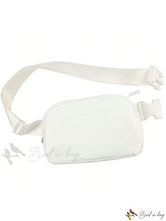 Bird in Bag - Unisex White Waist Bag - Adjustable Shoulder Strap, Compact Size, Stylish Design - Ideal for Outdoor Activities Such as White Pouch Belt Bag For School, White School Pouch Belt Bag, White Large Capacity Casual Belt Bag, Casual White Belt Bag With Adjustable Strap, Casual White Belt Bag With Large Capacity, Trendy White Belt Bag For School, Casual White Belt Bag For Everyday, Casual White Everyday Belt Bag, White Large Capacity Belt Bag For Travel