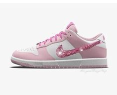 Glitter Nike, Womens Pink Sneakers, Bedazzled Shoes, Pink Nike Shoes, Pink Swarovski, Bling Shoes, Cute Nike Shoes, Shoes Custom, Girly Shoes