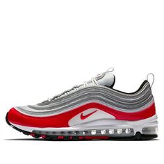 Nike Air Max 97 'University Red Grey' 921826-009 (SNKR/Casual/Colorblock) Red Running Shoes With Air Cushioning For Light Sports, Red Nike Air Max With Air Cushioning For Running, Red Nike Air Max Running Shoes With Air Cushioning, Nike Air Max Red Running Shoes With Air Cushioning, Nike Air Max Red With Air Cushioning, Nike Air Max Red Sports Shoes, Red Nike Air Max Running Shoes, Red Nike Air Max For Running With Branded Insole, Red Nike Air Max For Streetwear