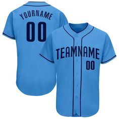 Custom Powder Blue Navy Authentic Baseball Jersey Custom Baseball Jersey, Custom Basketball, Blue Jersey, Custom Lighting, Number 3, Baseball Jersey, Basketball Jersey, Baseball Jerseys, Powder Blue