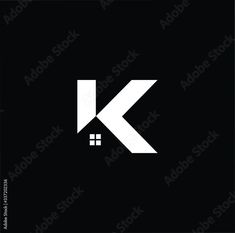 the letter k is made up of two white arrows on a black background with an arrow pointing