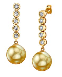 These elegant pearl earrings feature two 12mm AAA quality Golden South Sea pearls, handpicked for their incredible luster and overtones. The pearls are mounted on the finest 18K gold with dazzling SI clarity diamonds.
These earrings come packaged in a beautiful jewelry gift box, perfect for gifting. Cascade Earrings, South Sea Pearl Necklace, South Sea Pearls Earrings, Single Pearl Necklace, Pearl Engagement Ring, Pearl Jewels, Golden South Sea Pearls, Mother Of Pearl Jewelry, Vintage Jewelry Crafts