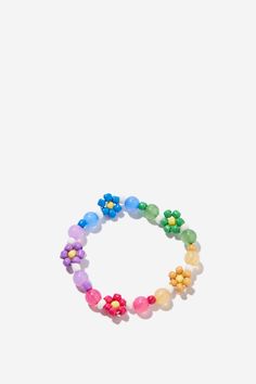 KIDS BEADED BRACELET Bracelet Cotton, Kids Bead Bracelet, Rainbow Daisy, Bracelet Rainbow, Baby Graphic Tees, Bottle Jewelry, Girls Graphic Tee, Band Merch, Girl Sweatshirts