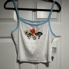 Forever 21 Tank Top With Power Puff Girls On It New With Tags Cute Crop Top For Day Out, Fun Cotton Crop Top For Spring, Cute Cotton Crop Top For Day Out, Playful Cotton Crop Top, Forever 21 Cotton Crop Top Tank Top, Forever 21 Graphic Print Crop Top For Spring, Cute Forever 21 Crop Top For Spring, Cute Cotton Top By Forever 21, Forever 21 Spring Graphic Print Crop Top