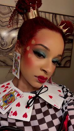 Queen Of Hearts Eyeshadow, Red Queen Alice In Wonderland Makeup, Queen Of Hearts Hairstyles Diy, Heart Queen Alice In Wonderland, Plus Size Queen Of Hearts Costume Diy, Queens Of Hearts Makeup, Queen Of Heart Makeup Ideas, Queen If Hearts Makeup, Queen Of Hearts Lips