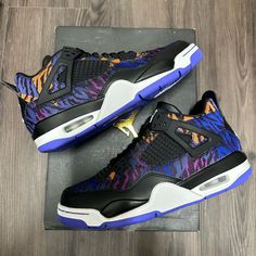 Size: 5.5 Youth | 7.5 Womens Condition: Nwt. Pristine. No Signs Of Wear. Released On November 23, 2019 Stockx Retails For $195 And Kixify For $274 The Air Jordan 4 Retro Black Rush Violet Gs Is A Stylish And Comfortable Sneaker That Is Perfect For Any Casual Occasion. The Shoe Features A Black Leather Upper With Violet Accents On The Eyelets, Tongue, And Heel. The Iconic Jumpman Logo Is Prominently Displayed On The Tongue And Heel, While The Midsole Is Made Of A Durable Foam Material That Provid Casual Air Jordan 4 Lace-up Breathable, Sporty Air Jordan 4 Fade-resistant For Streetwear, Air Jordan 4 Mid-top With Cushioned Footbed, Low-top Fade-resistant Air Jordan 4 For Streetwear, Casual Air Jordan 4 Breathable For Streetwear, Air Jordan 4 Fade-resistant For Streetwear, Fade-resistant Air Jordan 4 For Streetwear, Durable High-top Air Jordan 4 For Sports, Fade-resistant High-top Air Jordan 4 For Sports