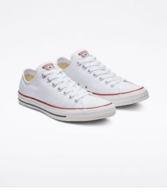 White Converse Sneakers With Vulcanized Sole, Classic White Converse Canvas Shoes, White Converse Low-top Canvas Shoes, Basic White Shoes, White Low Shoes, White Converse Aesthetic, Sesotho Traditional Dresses, Low Converse, Tenis Converse