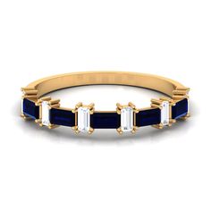 Product Details This Lab Created Blue Sapphire Half Eternity Ring features a prong setting with baguette cut lab created blue sapphire and Diamond accents on a semi eternity band made of gold. It will add a sparkling touch to any look. Product Information SKU SHP-RINGS0821237398 Width 3.5 mm Height 2 mm Weight 2.08 gm (Approximate) LAB CREATED BLUE SAPPHIRE INFORMATION No.of Stones 5 Pieces Total Weight 0.99 Carat (Approximate) Dimension(approx) Baguette-2X4 mm-5 Pcs Color Blue Cut Brilliant Shape Baguette Setting Type Prong-Setting Quality Grade AAAA DIAMOND INFORMATION No.of Stones 6 Pieces Total Weight 0.43 Carat (Approximate) Dimension(approx) Baguette-1.50X3.00 mm-6 Pcs Color HI Cut Brilliant Shape Baguette Setting Type Prong-Setting Quality Grade SI View More Product Parent Collectio Baguette Eternity Ring, Emerald Cut Sapphire Ring, Sapphire Eternity Ring, Half Eternity Ring Diamond, Sapphire Band, Half Eternity Ring, 18k Yellow Gold Ring, Baguette Cut, Grace Kelly