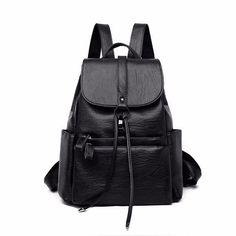 Casual Leather School Bag and Backpack-Backpacks-Innovato Design-Black-Innovato Design Black Faux Leather Backpack For On-the-go, Black Anti-theft Backpack For On-the-go, Leather Anti-theft Backpack For Daily Use, Black Faux Leather School Backpack, Anti-theft Leather Bag, Anti-theft Leather Backpack, Everyday Leather Anti-theft Bag, Leather Anti-theft Bag For Travel, Leather Anti-theft Bag For Everyday Use