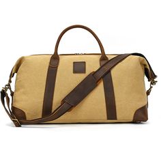 Waxed Canvas Duffle Bag with Genuine Leather Khaki Canvas Travel Bag For Everyday Use, Large Capacity Khaki Canvas Travel Bag, Khaki Rectangular Canvas Travel Bag, Everyday Use Khaki Canvas Travel Bag, Classic Outdoor Bags With Waxed Finish, Canvas Khaki Duffle Bag For Everyday, Khaki Canvas Duffle Bag For Daily Use, Khaki Canvas Duffle Bag For Everyday Use, Khaki Canvas Travel Bag