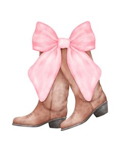 Cowgirl boots with a pink bow made for a digital print or SVG file. This is an 8x10, but If you need a different size just send me a message and I can personalized it for you Boots Or Bows Gender Reveal, Grad Ideas, Cow Girl, Christmas Aesthetic, Cowgirl Boots, How To Make Bows, Pink Bow, Brown Boots, Gender Reveal