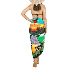 LA LEELA proudly present you, this adorable collection of stylish swimwear beach bikini cover up sarongs with solid and vibrant colors, this swim/bath accessory designed according to the latest trends with absolute perfection which will increase and beautify your wardrobe needs, versatility of this beach season high demand multi-tasking piece twists and wraps in multitude of ways Clothing type : womens sarong adored by women of all ages, great for daring men as well Size : our beach sarong wrap Summer Vacation Tropical Print Sarong, Beach Season Tropical Print Sarong For Vacation, Tropical Print Sarong For Beach Vacation, Summer Tropical Print Sarong For Vacation, Tropical Print Sarong For Summer Beach Party, Tropical Print Sarong For Beach Season Vacation, Summer Sarong With Tropical Print For Beach Party, Summer Sarong With Tropical Print For Vacation, Bohemian Multicolor Swimwear For Vacation