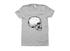 Cats On The Brain T-Shirt | SnorgTees Fitted Gray T-shirt With Text Print, Fitted Gray Text Print T-shirt, Fitted Gray Graphic Tee, Gray T-shirt With Screen Print, Fitted Pre-shrunk T-shirt For Everyday Wear, Funny T, Pet Accessories, Funny Tshirts, Womens Sizes