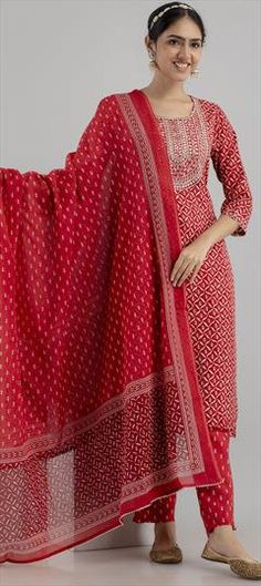 Red and Maroon color Salwar Kameez in Rayon fabric with Digital Print, Embroidered, Resham, Thread work Wear Red, Suit Designs, Thread Work, Maroon Color, Rayon Fabric, Wearing Red, Embroidered Lace, Salwar Kameez, Color Me