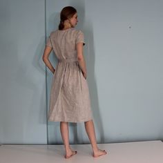 "Spring dress, Write the selected color in the message Handmade natural linen color dress with short sleeves, 2 pockets and belts , perfect for casual wear and suitable for any occasion in any season Details: - 100% natural linen produced in Europe ; - medium weight (180 gram per square meter); - color: natural, could be any from our colors catalog (color samples at the photo); Made to order, approximately a few days, If you have any questions please message me and I will be glad to answer. Size Linen Dresses For Women, Linen Summer Dress, Color Catalog, Linen Dress Women, Long Linen Dress, Linen Summer, Summer Linen Dresses, Dress With Short Sleeves, Linen Color