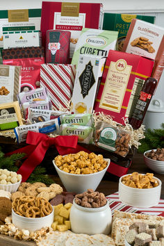 a table filled with lots of different types of snacks