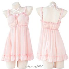 Costumes Cosplay Lolita Girl Chiffon Dress Women Nightdress Pajamas Outfits Pink  | eBay Pajama Outfit, Pajama Dress, Night Dress For Women, Cute Pajamas, Maid Dress, Women Pink, Pink Outfits, Kawaii Clothes, Dream Clothes