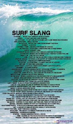 an advertisement for surfslang on the beach