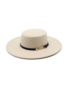 Style: Women Wide Brim Wool Felt Fedora Hats Item Type: Fedoras, hats for women, fashion fedora hat, fedora hat women, womens fedora hat wide brim Feature: Fashion accessory, keep warm Top Style: Flat Top Hat Pattern Type: Solid Detail: Gold color Loop Belt BandSize: One Size, 22.05-22.83in / 56-58cm Material: Cotton Material: Polyester Material: Wool Top Hat Pattern, Womens Fedora Hat, Flat Top Hat, Loop Belt, Hat Fedora, Womens Fedora, Fedora Hat Women, Hat Beret, Sailor Hat