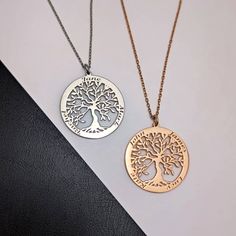 "Custom Family Tree Necklace, Personalized Name Necklace, Kids Custom Name Jewelry, Multiple Names Necklace, Gift for Family, Gift for Mom, P E R S O N A L I Z E D ∙ J E W E L R Y ❤ Handmade with love ❤ 🧿 Welcome to GDjeweltr. All our jewelery is made by handmade in our workshop as custom. The most unique gift you can find for you and your loved ones ♥ Please take a look my store to see our handmade necklaces, rings, earrings and bracelets collection. ⭐ Item Details: * Material: High Quality Solid 925 Sterling Silver * Finish: Silver, Gold, Rose Gold. * Pendant size: 24x24mm * Cable chain width: 0.85 mm ✅ Making Process : All of our jewelry are handmade, carefully handcrafted and made to order. All of our products are produced by hand workmanship for ± 10% deviation may occur in grams and Tree Of Life Round Pendant Necklace For Mother's Day, Mother's Day Tree Of Life Necklace Gift For Mom, Mother's Day Tree Of Life Round Necklace, Mother's Day Tree Of Life Necklace, Handmade Stainless Steel Necklace For Personalized Gift, Tree Of Life Necklace For Gift, Customized Jewelry For Mother's Day, Customized Jewelry For Mother’s Day Gift Making, Customized Jewelry For Mother's Day Gift Making