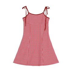 45191697400024|45191697432792|45191697465560 Cutecore Clothes, Spaghetti Strap Summer Dress, Red Spaghetti, Women Korean Fashion, Mini Dresses For Women, Strapless Mini Dress, Plaid Dress, Mini Dresses