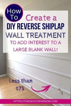 how to create a diy reverse shiplap wall treatment to add interest to a large blank wall