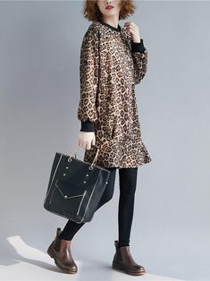 Sku CY-!22040 Material Cotton-blend Style Loose , Long Sleeves Feature Falbala , Leopard Occasion Casual , Vacation Neckline Round-neck Seasons Spring , Autumn , Winter Type Mini Dresses Color SAME AS PICTURES Size L,XL Size chart: Please consult the size chart we provide for this item's measurements to help you decide which size to buy. Please note: There may be 1-3cm differ due to manual measurement. CMINCH Cm Bust Shoulder Sleeve Length L 110 46.5 55 87 XL 120 47 55 88 Leopard Print Long Sleeve Midi Dress, Fall Leopard Print Long Sleeve Midi Dress, Leopard Print Long Sleeve Midi Dress For Fall, Fall Long Sleeve Leopard Print Midi Dress, Chic Leopard Print Dresses For Winter, Casual Leopard Print Dress For Workwear, Casual Leopard Print Dress For Office, Casual Leopard Print Midi Dress For Fall, Casual Leopard Print Dresses For Fall