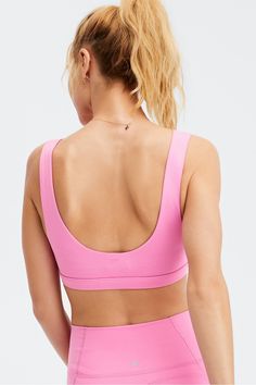 Lola Low Impact Sports Bra Fabletics pink female Activewear >> Womens >> Sports Bras >> Low Impact regular Yoga and Studio Minimal design with an ultra-comfy fit Pink Seamless High Stretch Activewear, Pink Seamless Activewear For Pilates, Pink Seamless Activewear For Training, Sporty Pink Activewear With Go-dry Technology, Pink Seamless Functional Activewear, Functional Pink Seamless Activewear, Fitted Pink Sweat-resistant Activewear, Fitted Sweat-resistant Pink Activewear, Pink Athletic Fit Sports Bra, Sweat Resistant