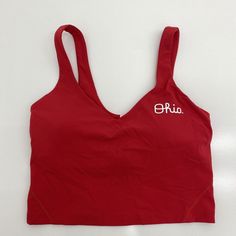 Lululemon Red Sports Bra Yoga Athleisure Top Lw1eits Women’s Size 6 Has Ohio On Left Side New Without Tags See Pic Bs229/23 U7 Mh20 Lululemon Athleisure Activewear With Built-in Bra, Lululemon Sporty Activewear With Built-in Bra, Lululemon Top With Built-in Bra For Gym, Lululemon Athleisure Sports Bra For Training, Lululemon Sleeveless Casual Activewear, Casual Activewear With Built-in Bra For Sports, Lululemon Sleeveless Go-dry Top, Lululemon Sleeveless Go-dry Activewear, Sleeveless Lululemon Activewear With Go-dry