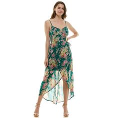 Show up in elegance wearing this gorgeous Juniors' Floral Print Molded Cup High-Low Chiffon Maxi Dress from Lily Rose.Click on this WOMEN'S GUIDE to find the perfect fit and more! Show up in elegance wearing this gorgeous Juniors' Floral Print Molded Cup High-Low Chiffon Maxi Dress from Lily Rose.Click on this WOMEN'S GUIDE to find the perfect fit and more! FEATURES Scoopneck Sleeveless Back-elastic waistband Fully lined Pullover styling High-low hemFIT & SIZING Faux wrap fit style 44 1/2-in. le Floral Print Chiffon Sundress, Midi Length, Cheap Floral Print V-neck Beach Dress, Summer Floral Print High-low Hem Dress, Bohemian Floral Print Dress With High-low Hem, Beach Dress With Floral Print And High-low Hem, Chiffon Maxi, Lily Rose, Junior Outfits, Chiffon Maxi Dress