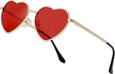 Red Tinted Sunglasses As A Gift, Trendy Red Sunglasses As Gift, Red Tinted Lenses Sunglasses As Gift, Casual Red Sunglasses For Valentine's Day, Valentine's Day Red Casual Sunglasses, Red Heart-shaped Sunglasses For Valentine's Day, Heart-shaped Sunglasses For Valentine's Day, Heart-shaped Glass Sunglasses As Gift, Heart-shaped Glass Sunglasses For Gift