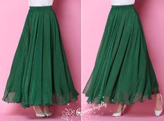 60 Colors Chiffon Emerald Green Long Party Skirt Evening Bridesmaid Maxi Skirt, Beach Bridesmaid, Beach Bridesmaids, Halter Dresses, Beach Holiday Dresses, 2000s Fashion Trends, Fashion Tips For Men, Sundress Summer, Party Rock