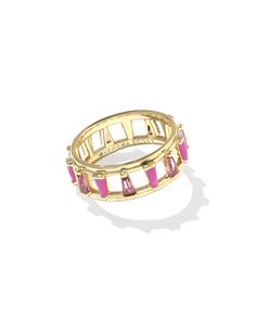 Kendra Scott Ring Gold, Cute Girly Accessories, Chunky Rings Aesthetic, Kendra Scott Rings, Pink And Gold Jewelry, Girly Christmas Gifts, Kendra Scott Ring, Dainty Jewelry Necklace, Colorful Rings