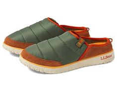 L.L.Bean Mountain Classic Quilted Slide - Women's Shoes : Adobe/Deep Olive : Go climb a mountain or hike on a new trail in the comfy and breathable L.L.Bean Mountain Classic Quilted Slide. Leather and textile upper. Textile lining and removable insole. Slip-on style. Pull tabs on the heel. Branding tab near the collar. Branding on the shank. Round toe construction. Synthetic outsole. Imported. Measurements: Heel Height: 1 in Weight: 7 oz Platform Height: 3 4 in Product measurements were taken us Shoes With Toe Beans, Slippers Mountain, Climb A Mountain, Slides Women, Dc Sneaker, Ll Bean, L L Bean, Fresh Air, Womens Slippers