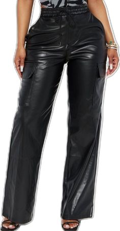 Casual Leather Pants With Side Pockets, Casual Full Length Faux Leather Pants, Casual Faux Leather Full Length Pants, Casual Faux Leather Cargo Pants, Casual Leather Pants With Side Pockets For Fall, Leather Pants With Faux Front Pockets For Work, Casual Leather Bottoms With Side Pockets, Leather Cargo Pants With Side Pockets For Fall, Fall Leather Cargo Pants With Side Pockets