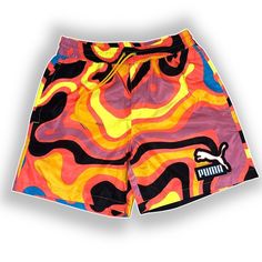 Puma Nwt Swim Shorts For Men Sz Sm Groovy Color And Pattern Swim Trunks For Me Size Small. Multicolor Gym Bottoms For Summer, Casual Multicolor Activewear With Built-in Shorts, Pink Summer Activewear For Streetwear, Pink Activewear For Summer Streetwear, Multicolor Moisture-wicking Bottoms For Spring, Casual Pink Moisture-wicking Swim Trunks, Sporty Multicolor Bottoms With Relaxed Fit, Sporty Multicolor Relaxed Fit Bottoms, Sporty Multicolor Swim Trunks