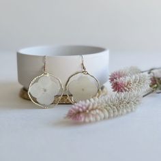 Hydrangea Flower Earring Resin Earring Dried Flower Resin - Etsy Delicate Drop Flower Earrings For Bridesmaid Gift, Botanical Pressed Flower Wedding Jewelry, Delicate Birth Flower Earrings, Gold Flower Earrings For Bridesmaid Gift, Rose Gold Pressed Flower Earrings Gift, Rose Gold Flower Earrings With Pressed Flowers For Gift, Elegant White Earrings With Pressed Flowers, Silver Earrings With Pressed Flowers For Wedding, Gold Flower Earrings For Wedding With Birth Flower