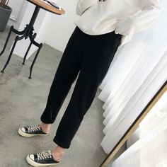 Brand Name: BGTEEVERPant Style: Pencil PantsMaterial: PolyesterMaterial: CottonFit Type: RegularLength: Full LengthDecoration: PocketsOrigin: CN(Origin)Season: WinterWaist Type: HIGHModel Number: LY3933Pattern Type: SolidStyle: CasualFront Style: FlatFabric Type: BroadclothClosure Type: Elastic WaistGender: WOMENgender: womencolor: winter woolen pant Women Suit Pants, Gym Pants Women, Black Trousers Women, Pants Elegant, Women Trousers, Warm Pants, Pants Elastic Waist, Work Suits, Suit Pant