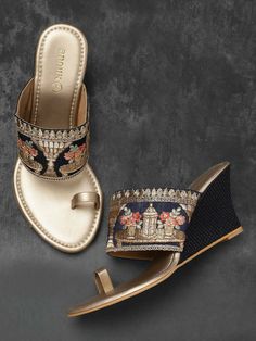 Sandals Heels Wedding Indian, Bridal Chappals Indian, Bridal Footwear Indian Heels, Bridal Heels Indian Weddings, Sandles Heels, Indian Heels, Bridal Sandal, Golden Heels