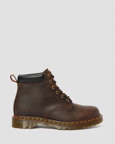 939 Ben Boot Crazy Horse Leather Lace Up Boots in Brown | Dr. Martens Tiny Yard, Brown Dr Martens, Shoe Brushes, Leather Lace Up Boots, Horse Coloring, Goodyear Welt, Crazy Horse, Us Man, Leather Lace