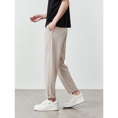 Elastic Waist Drawstring Straight Leg Casual Pants Fabric: 52.9% modal+47.1% polyester Size: S, M, L, XL, 2XL, 3XL, Multiple Color Selections: Black, Khaki, Apricot  Season: Spring, Fall, Summer Stretch Casual Harem Pants, Beige Wide Leg Leisure Pants, Relaxed Fit Khaki Leisure Pants, Khaki Relaxed Fit Leisure Pants, Khaki Stretch Ankle Pants, Stretch Khaki Ankle Pants, Khaki Bottoms For Spring Leisure, Khaki Bottoms For Leisure In Spring, Khaki Spring Bottoms For Leisure