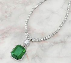 Emerald Green Necklace, Katerina Perez, Eternal Beauty, Artisan Jewelry Necklaces, Diamond Tennis Necklace, Buying Gold, Cubic Zirconia Jewelry, Blue Sapphire Diamond, Solitaire Necklaces